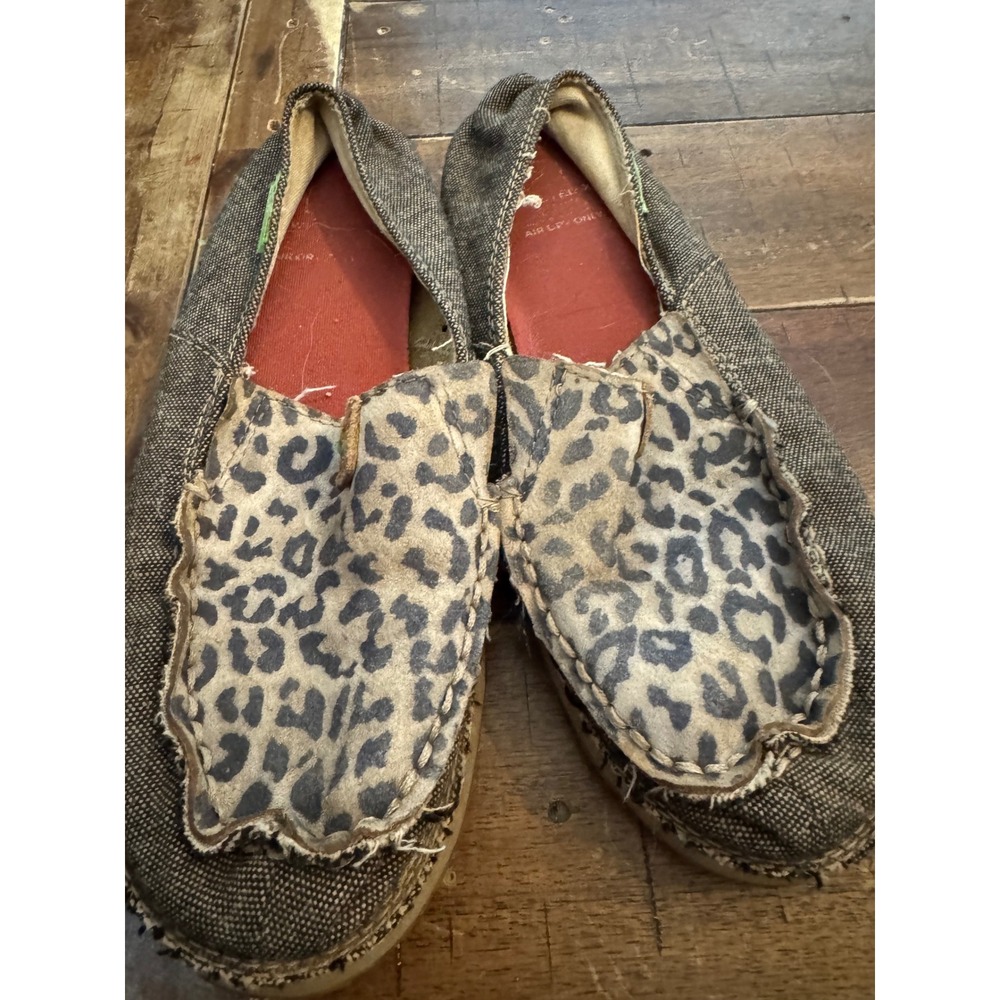 Twisted X Women ecoTWX Leopard Print Canvas Slip On Loafers Grey Animal Print